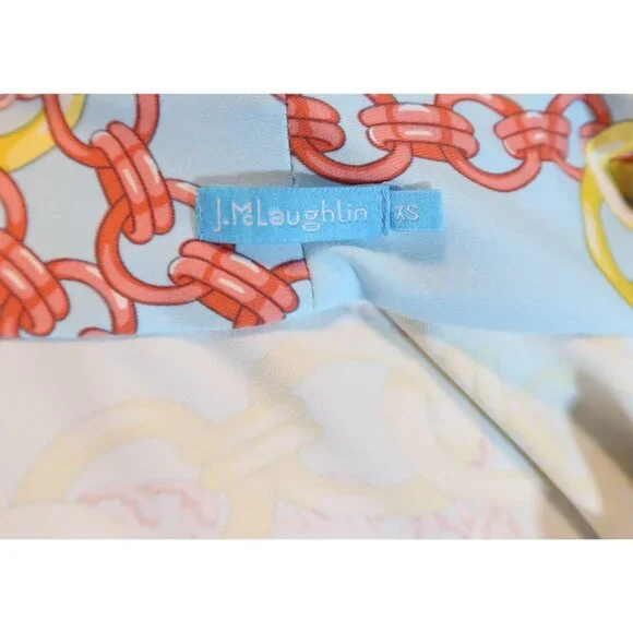 J MCLAUGHLIN Panama Chain Print Catalina Cloth Dress Size XS Preppy Stretch - Picture 6 of 7